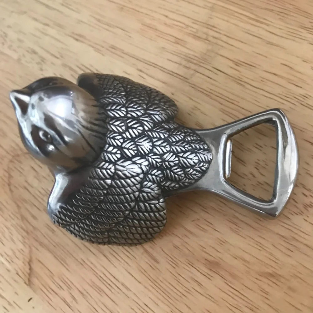 Vintage Silver Color Mid-Century Metal Bird Shaped Bottle Opener